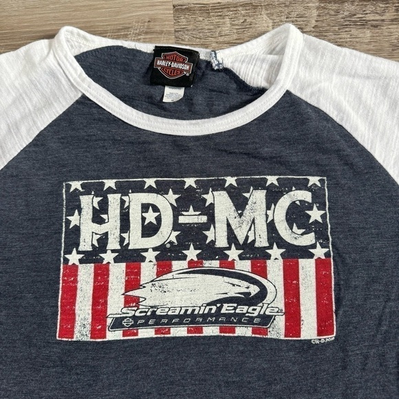 Women’s Gray Harley Davidson Screaming Eagle Biker Motorcycle top size M - Picture 4 of 6